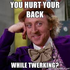 you hurt your back while twerking? - willywonka | Meme Generator via Relatably.com