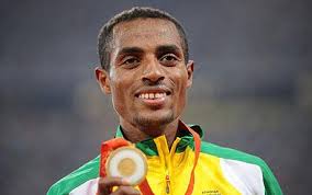 Record making: Kenenisa Bekele became the first man to win Olympic gold in the men&#39;s long distance double. Photo: Getty Images - bkele1_795135c