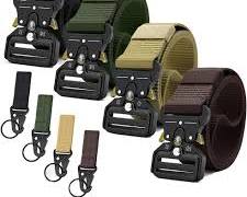 YOORAN Tactical Belts for Men 4 Pack, Compass Military Web Belt, HeavyDuty QuickRelease Metal Buckle Riggers Belt for Men