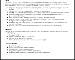Image of Program Manager job description
