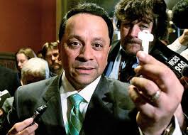 Pedro Espada Jr., D-Bronx, holds a key for the locked state Senate Chamber in Albany on June 10, 2009. Espada said today he&#39;s willing to vote against ... - coup-one-year-later-nymg104jpg-e9c94844047c63c3_large