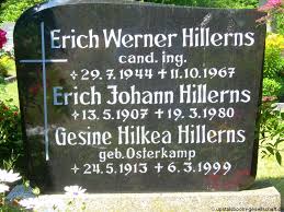 Grab von Erich Johann Hillerns (13.05.1907-19.03.1980), Friedhof Esens