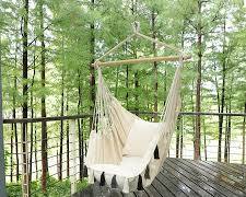 Image of Hammocks or Hanging Chairs for Backyard BBQ Party