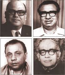 (Clockwise from Top-Left) Syed Nazrul Islam, Tajuddin Ahmed, M Mansur Ali, AHM QamaruzzamanJulfikar Ali Manik. Justice could not be delivered in the killing ... - 2007-11-03__front02