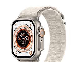 Apple Watch Ultra GPS + Cellular, 49mm Titanium Case with Starlight Alpine Loop Large watch