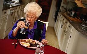 Image result for elderly with food