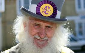 Political greybeard: UKIP supporter Roger Henson joined the campaign trail in Ramsey Cambridgeshire - article-2317677-1992B68F000005DC-706_634x400