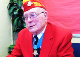 Hershel “Woody” Williams said he is only the caretaker of the Medal of Honor, hanging around his neck, that it belongs to those who lost their lives ... - hershel_williams_w_moh