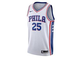 Image of 76ers home jersey