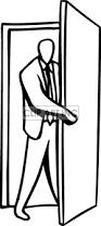 Image result for man standing outside the door clip art images