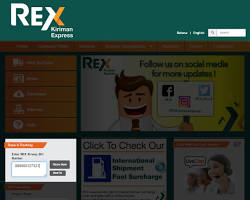 Gambar Tampilan situs web REX untuk cek resi
