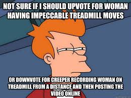Not sure if I should upvote for woman having impeccable treadmill ... via Relatably.com