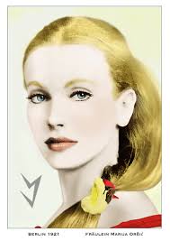 I wanted to give the portrait of Maria Orsic of the Vril Gesellschaft a hand-colored look, so I fired up Photoshop and had a go at it. - mariaorsic