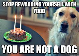 Stop rewarding yourself with food you are not a dog - Sad Birthday ... via Relatably.com