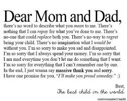 dear girl quotes | dear mom and dad #sorry #child #thanks | Quotes ... via Relatably.com
