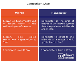 Image de comparaison de la taille du micron et du nanomètre