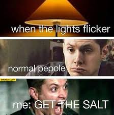 When the lights flicker normal people me get the salt | StareCat.com via Relatably.com