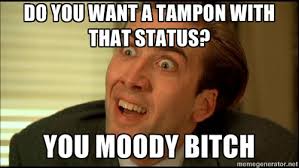Do you want a tampon with that status? you moody bitch - You Don&#39;t ... via Relatably.com