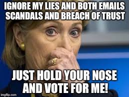 Image result for Hillary nose lie about Emails