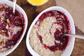 Steel Cut Oats with Orange Zest and Cranberry Sauce