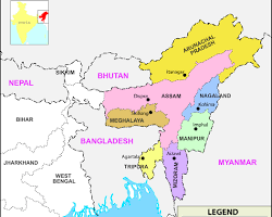 Map of Northeast India