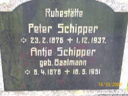 Grab von Peter Schipper (23.02.1876-01.12.1937), Friedhof Loquard ...