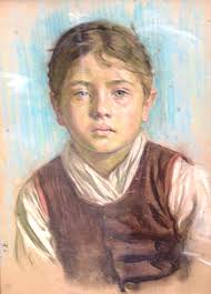 Bild Gemälde - <b>Richard Hoelscher</b> - Junges oberhessisches Mädchen - hoel01-1sg