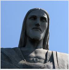 Cristo Redentor (Christ the Redeemer) at the top of Corcovado Mountain. - rio-de-janeiro-corcovado-christ-chest-head-large