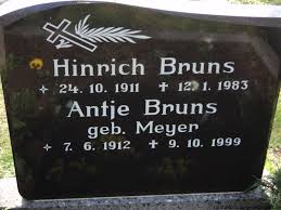 Grab von Antje Bruns (geb. Meyer) (07.06.1912-09.10.1999 ...