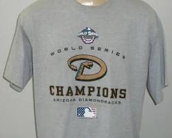 Image of Diamondbacks' 2001 World Series Champions home jersey