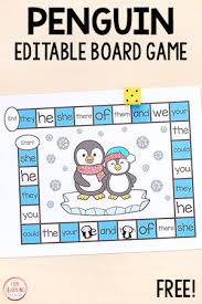 Editable Penguin Board Game Printable