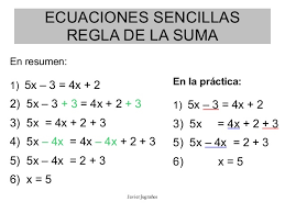 Resultado de imagen de ecuaciones sencillas