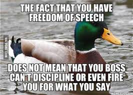 Actual Advice Mallard regarding Freedom of Speech | Funny Pictures ... via Relatably.com