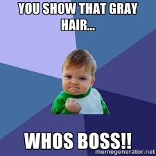 You show that gray hair... WHOS BOSS!! - Success Kid | Meme Generator via Relatably.com