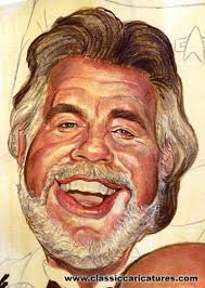 Kenny Rodgers by Layron DeJarnette. Painted in colored inks. Kenny Rodgers. All artwork is copyrighted and is the property of Classic Caricatures. - Kenny_Rodgers