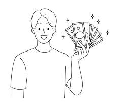 Image de person smiling and holding a stack of cash