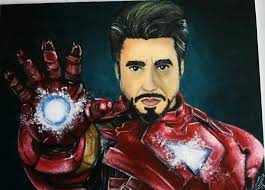 Iron-man Painting by Claudia Gonzalez - Iron-man Fine Art Prints and Posters for Sale - iron-man-claudia-gonzalez