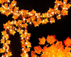 LED leaf garlands thanksgiving decoration