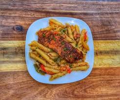 The Best Jamaican Honey Jerk Salmon Rasta Pasta Recipe - Jerk ...