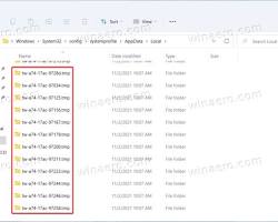 Image of Temp folder in Windows