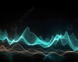 Image of Abstract sound waves 3D music wallpaper