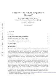 (PDF) Is QBism the Future of Quantum Physics?