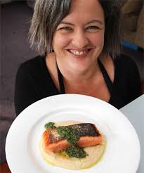 FOOD ART: Ginny Grant with the finished product, a tantalising and colourful main dish. - 5310672