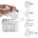 Travel Plug Adapters HAWEEL  10.5W-2.1A 2-USB Wall Charger Removable International UK + EU + + AU Travel Adapter 5-Pieces Set suitable iPhone 6   6 Plus - Samsung - LG - iPhone  White 