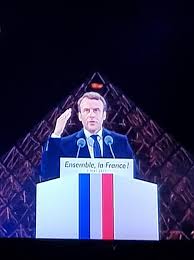 Image result for Macron in front of Mitterand's pyramid