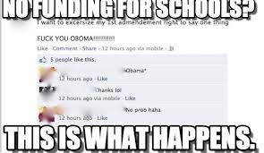 The People Of Facebook, No Funding For Schools? on Memegen via Relatably.com