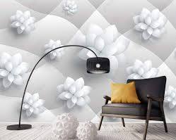 Image of 3D geometric flower wallpaper design