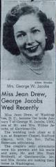 Jean Drew &amp; George Jacobs Wed - 1955. Contributed By: Shirley Jacobs Jones - Jacobs-DrewWed