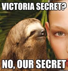 Victoria secret? No, Our secret - rape sloth - quickmeme via Relatably.com