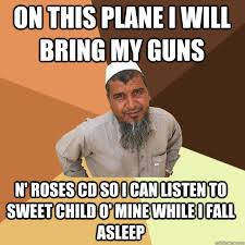 on this plane i will bring my guns n&#39; roses cd so i can listen to ... via Relatably.com